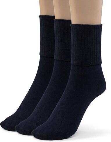Silky Toes Girls Cuff Bamboo Seamless Socks, 3 or 6 Pk Dress Crew School Uniform Socks in Kuwait