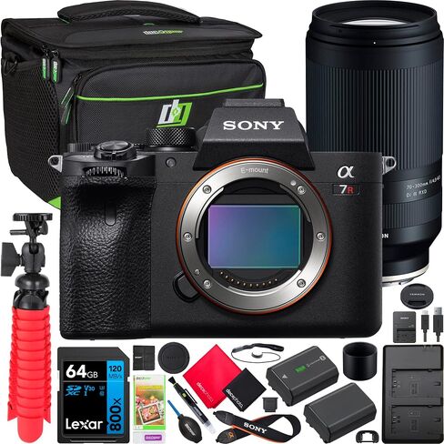 Sony a7R IV Full-Frame Mirrorless Camera Body + Sony FE 50mm F1.8 Full-Frame Lens ILCE-7RM4 + SEL50F18F Bundle with Photo Video LED, Monopod,64GB, Software, Deco Gear Backpack & Accessories in Kuwait