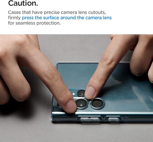 Spigen Camera Lens Screen Protector [Glas.tR EZ Fit Optik Pro] Designed for Galaxy S22 Ultra - Black [2 Pack] in Saudi Arabia