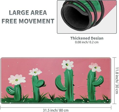 3Pcs Mouse Pad Set, Cherry Blossom Landscape Large Gaming Mouse Pad with Stitched Edge, Ergonomic Memory Foam Keyboard Wrist Support and Mouse Wrist Rest Cushion, Pain Relief Non-Slip Desk Pad Combo in Kuwait