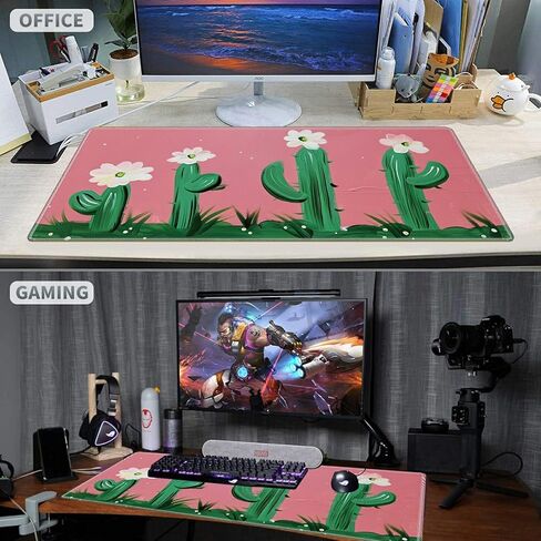 3Pcs Mouse Pad Set, Cherry Blossom Landscape Large Gaming Mouse Pad with Stitched Edge, Ergonomic Memory Foam Keyboard Wrist Support and Mouse Wrist Rest Cushion, Pain Relief Non-Slip Desk Pad Combo in Kuwait