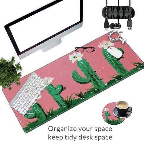 3Pcs Mouse Pad Set, Cherry Blossom Landscape Large Gaming Mouse Pad with Stitched Edge, Ergonomic Memory Foam Keyboard Wrist Support and Mouse Wrist Rest Cushion, Pain Relief Non-Slip Desk Pad Combo in Kuwait