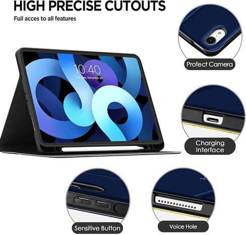Case for iPad Air 5th / 4th Generation 10.9 Inch (2022/2020), Premium PU Leather Folding Stand Shell Soft TPU Back Cover with Pencil Holder Auto Wake/Sleep, Magic Map Vintage in Kuwait