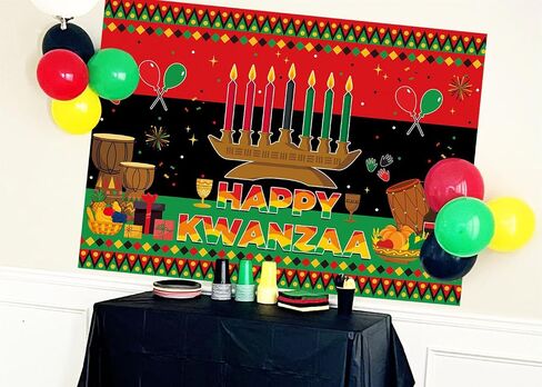 Happy Kwanzaa Backdrop 7x5ft Africans American Traditional Festival Kwanzaa Party Banner Kwanzaa Candles Traditional Heritage Holiday Background Supplies for Home in Saudi Arabia