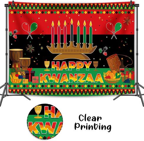 Happy Kwanzaa Backdrop 7x5ft Africans American Traditional Festival Kwanzaa Party Banner Kwanzaa Candles Traditional Heritage Holiday Background Supplies for Home in Saudi Arabia