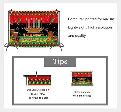 Happy Kwanzaa Backdrop 7x5ft Africans American Traditional Festival Kwanzaa Party Banner Kwanzaa Candles Traditional Heritage Holiday Background Supplies for Home in Saudi Arabia