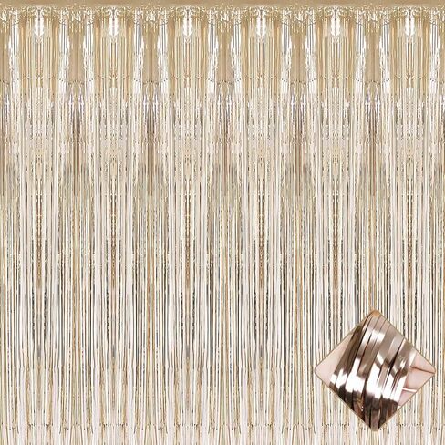 4 Pack 3.3Ft x 6.6Ft Red Foil Fringe Curtain Backdrop, Metallic Tinsel Foil Fringe Streamers Curtains Background for Photo Booth, Birthday, Wedding, Halloween, Christmas Party Decoration in Saudi Arabia