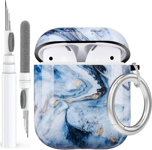 Airpods Case - LitoDream Camo Protective Hard Case Cover Skin Portable & Shockproof Women Girls Men with Keychain for Apple Airpods 2/1 Charging Case (Camouflage, Matted Surface) in Kuwait