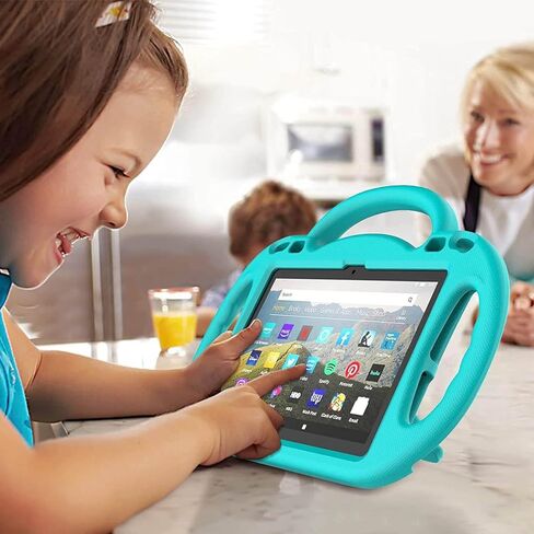 حافظة أطفال لجهاز Fire HD 8 Plus Tablet، حافظة Fire HD 8 2022/2020 مع حزام كتف، حافظة حماية متينة بمقبض مقاوم للصدمات لجهاز Amazon Kindle Fire HD 8 2022/2020، زهري in Kuwait