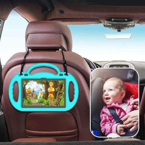 حافظة أطفال لجهاز Fire HD 8 Plus Tablet، حافظة Fire HD 8 2022/2020 مع حزام كتف، حافظة حماية متينة بمقبض مقاوم للصدمات لجهاز Amazon Kindle Fire HD 8 2022/2020، زهري in Kuwait