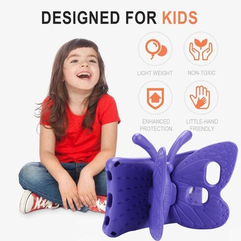 Compatible with Lenovo Tab M9 2023 Cute Butterfly Case with Stand for Kids Light Weight EVA Rugged Shockproof Full Cover Kids Friendly Case for Tab M9 (Pink) in Kuwait