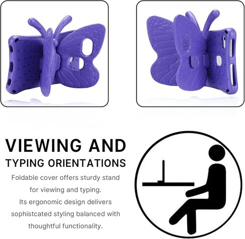 Compatible with Lenovo Tab M9 2023 Cute Butterfly Case with Stand for Kids Light Weight EVA Rugged Shockproof Full Cover Kids Friendly Case for Tab M9 (Pink) in Kuwait