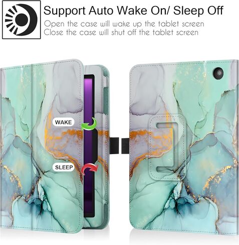 غطاء حافظة Famavala Folio لجهاز لوحي مقاس 7 بوصات (الجيل الثاني عشر، إصدار 2022) غير مناسب لجهاز Dragon Touch A7 اللوحي (GreenMarble) in Kuwait