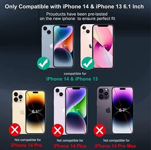 Compatible with iPhone 13, 14 Case for Men Women, Dont Touch My Phone Funny Design Heavy Duty Anti Slip Shockproof Hard PC Back Soft TPU Prevention Protective Case in Kuwait