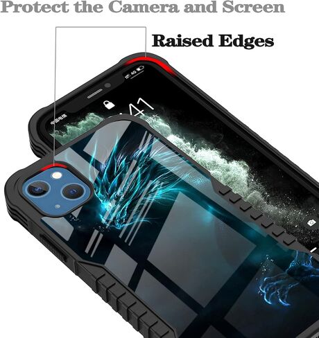 Compatible with iPhone 13, 14 Case for Men Women, Dont Touch My Phone Funny Design Heavy Duty Anti Slip Shockproof Hard PC Back Soft TPU Prevention Protective Case in Kuwait