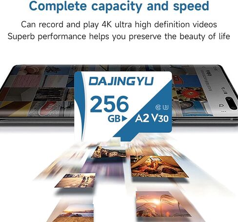 DJINGYU 256GB Memory Card SDXC UHS-I U3 A2 V30 4K, R/W up to 180/130 MB/s for GoPro & Action Cameras Phone Camera High Speed Flash Memory Card for Outdoor, Sports, 4K Shooting in Saudi Arabia