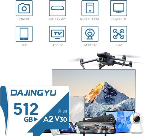 DJINGYU 256GB Memory Card SDXC UHS-I U3 A2 V30 4K, R/W up to 180/130 MB/s for GoPro & Action Cameras Phone Camera High Speed Flash Memory Card for Outdoor, Sports, 4K Shooting in Saudi Arabia