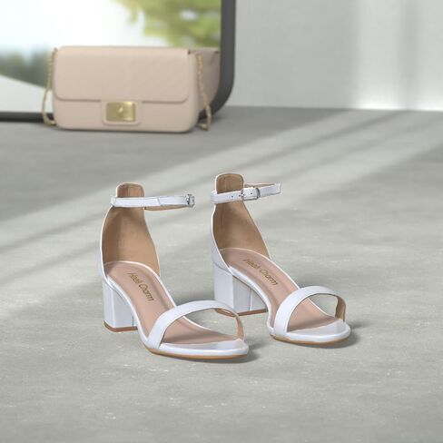 Women's Strappy Chunky Block Low Heeled Sandals 2 Inch Open Toe Sandal | Ankle Strap High Heel Dress Sandals Daily Work Party Wedding Shoes in Saudi Arabia