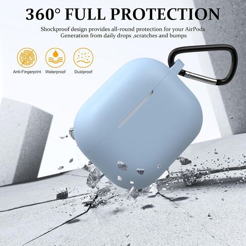 Vancle Airpod Pro 3 Case Cover, Shockproof Washable Silicone Protective Case Compatible with Airpod Pro 3 3nd Generation Women Men Supports Wireless Charging (Sky Blue, for Airpod Pro 3) in Kuwait