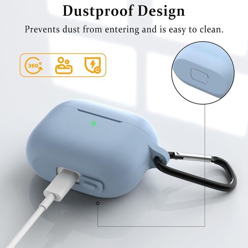 Vancle Airpod Pro 3 Case Cover, Shockproof Washable Silicone Protective Case Compatible with Airpod Pro 3 3nd Generation Women Men Supports Wireless Charging (Sky Blue, for Airpod Pro 3) in Kuwait