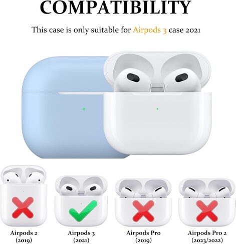 Vancle Airpod Pro 3 Case Cover, Shockproof Washable Silicone Protective Case Compatible with Airpod Pro 3 3nd Generation Women Men Supports Wireless Charging (Sky Blue, for Airpod Pro 3) in Kuwait
