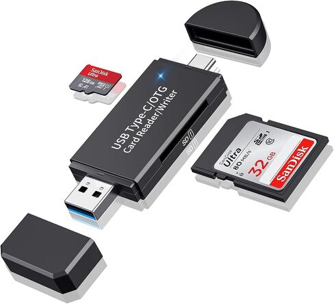 USB C to SD/Micro SD Card Reader, Type C SD Card Adapter,USB C to Micro SD/SD Card Adapter,2in1Memory Card Reader,Suitable for iPhone 15/Plus/Pro/Pro Max,MacBook Air Pro,iPad Pro/Mini/Air,Samsung etc in Kuwait
