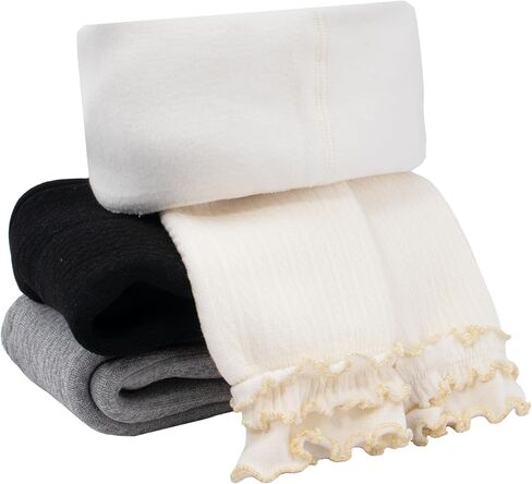 Toddler Baby Girls Winter Fleece Lined Leggings Knit Thick Warm Full Length Tights Basic Velvet Pants for 2-6 Years Kids in Kuwait