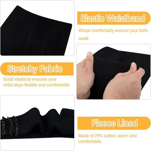 Toddler Baby Girls Winter Fleece Lined Leggings Knit Thick Warm Full Length Tights Basic Velvet Pants for 2-6 Years Kids in Kuwait