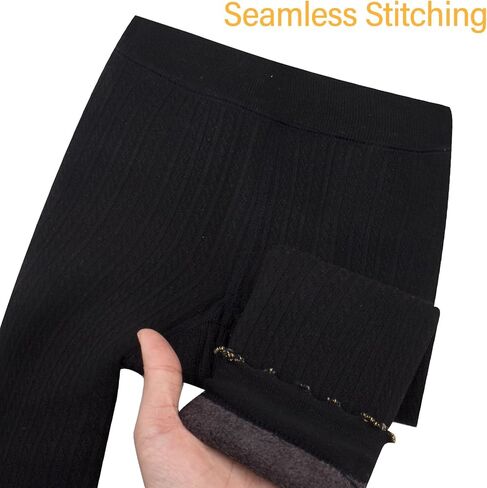 Toddler Baby Girls Winter Fleece Lined Leggings Knit Thick Warm Full Length Tights Basic Velvet Pants for 2-6 Years Kids in Kuwait