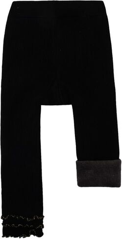 Toddler Baby Girls Winter Fleece Lined Leggings Knit Thick Warm Full Length Tights Basic Velvet Pants for 2-6 Years Kids in Kuwait