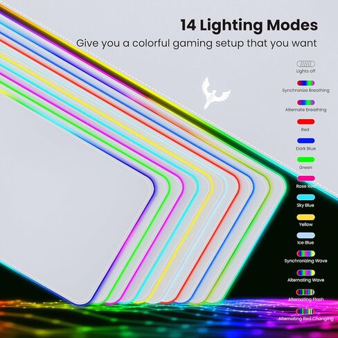 BladeHawks Extra Large RGB Gaming Mouse Pad-14 Light Modes, Extended Soft LED Mouse Pad, Anti-Slip Rubber Base, Computer Keyboard Mousepad Mat (31.5 x 12 Inch) in Saudi Arabia