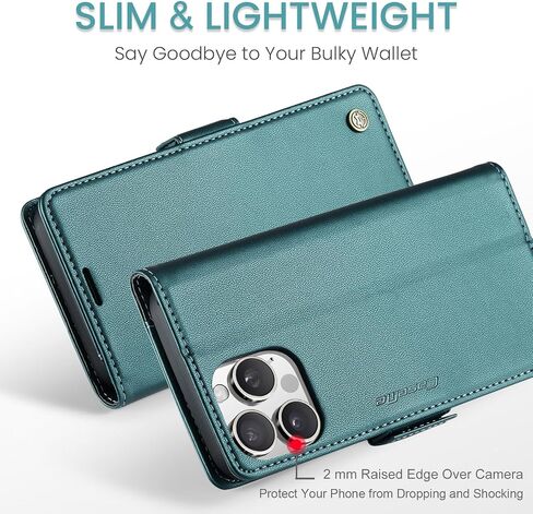 Case for iPhone 16 Pro Wallet Case with Card Holder, Kickstand RFID Blocking Magnetic Closure Shockproof Protective PU Leather Case for iPhone 16 Pro Flip Case Wallet - Green in Saudi Arabia