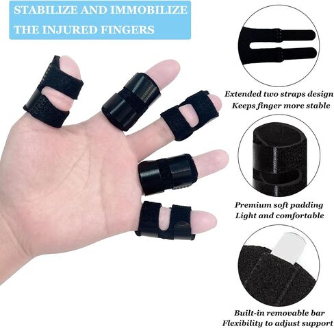 Thumb Finger Splints (2Pcs), Trigger Thumb Splint Finger Brace for Mallet Finger, Broken Finger, Straightening, Arthritis, Injury, Finger Stabilizer Support for Thumb/Middle/Ring/Index/Pinky Finger in Saudi Arabia