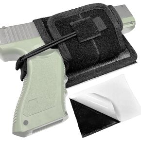 Universal Pistol Holster for Concealed Carry with Retention Strap, Handguns CCW Holster with Hook-Backed Panel for Sling Chest Bag, Backpack, Gun Holster for Men & Women