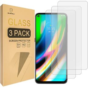 Mr.Shield [3-Pack] Designed For Motorola (MOTO G9 Plus) [Tempered Glass] [Japan Glass with 9H Hardness] Screen Protector with Lifetime Replacement