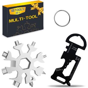 Stocking Stuffers for Men Gifts Snowflake Multitool 18 in 1 Christmas Day Gifts Ideas, 2 Pack Multi Tool Mens Dad Gifts, Multitools Tool Gadgets from Daughter Son, Gifts for Father Husband Him
