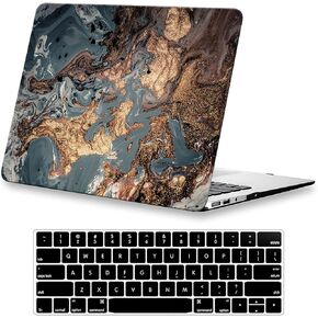 KEROM Compatible for MacBook Pro 14 inch Case 2024-2021 M4 M3 M2 M1 Pro/Max Chip A3112 A3185 A3401 A2918 A2992 A2779 A2442, Crocodile Skin PU Leather Hard Shell Case & Keyboard Cover, Black