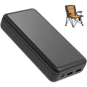 20000 mAh 5V2A Battery Pack for Electric Heated Camping Chair, Heated Blanket, Heated Hunting Seat Pad, Heated Sleeping Bag USB Power Bank for Camping Work Battery Pack(Only Battery Pack)