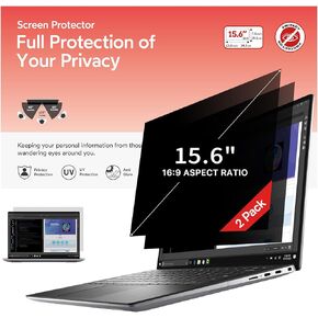 bersem 2 Pack 15.6 Laptop Privacy Screen for 16:9 Ratio Computer Monitor, Removable Anti Glare Blue Light Filter for laptop privacy screen 15.6 inch, Anti-Spy, Anti-Scratch, UV-Blocking