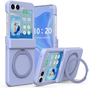 Designed for Samsung Galaxy Z Flip 5 Case Magnetic with Hinge Protection & Kickstand [Compatible with MagSafe],Samsung Flip 5 Slim Clear Protective Phone Case Cover for Galaxy Z Flip 5-Clear