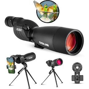 ESSLNB Spotting Scope with Tripod and Phone Adapter BAK4 25-75X70 FMC Target Spotting Scope for Hunting Spotting Scope for Target Shooting Bird Watching