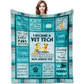 Vet Tech Gifts for Women, Veterinary Gifts, Vet Tech Blanket 50" x60", Vet Tech Week Gifts, Gifts for Veterinarians, Vet Tech Appreciation Gifts, Best Vet Tech Ever Gift