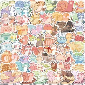 50 Pack Snails Stickers Water Bottles Laptop Car Phone Guitar Skateboard Computer Colorful Snail Vinyl Sticker Waterproof Cute Aesthetic Trendy Decals for Teens Boys Girls Adults