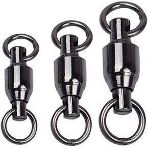Black Nickel Finish Super High Strength Saltwater Big Ball Bearing Swivels Welded Rings (Size5 (134lb) 50Pack)