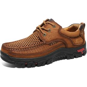 Men's Flat Loafers Classic Casual Slip-Ons Relaxed Fit Leather Shoes Outdoor Oxford Hiking Shoes Plus Size