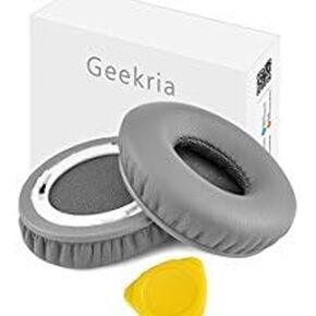 Geekria QuickFit Replacement Ear Pads for Beats Solo HD On-Ear Headphones Ear Cushions, Headset Earpads, Ear Cups Cover Repair Parts (Grey)