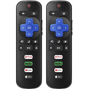Gvirtue 【Pack of 2】 Replacement Only for Roku-TV-Remote, Compatible for TCL Roku/for Hisense Roku/for Onn Roku/for Sharp Roku/for Insignia Roku Series Smart TVs (Not for Roku Stick and Box)