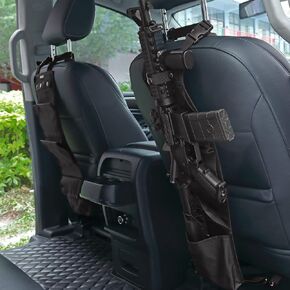 2PCS Automotive Gun Racks,Truck Gun Rack for Hunting Accessories, Gun Holder for Truck with Storage Pockets