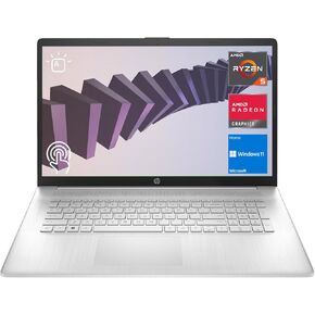 HP 2023 Newest 17 Laptop, 17.3" HD+ Touchscreen Display, AMD Ryzen 5 7530U Processor (Beats i7-1165G7), 32GB RAM, 2TB SSD, Wi-Fi 6, Backlit KB, Webcam, HDMI, Windows 11 Home, Silver, KKE Accessories