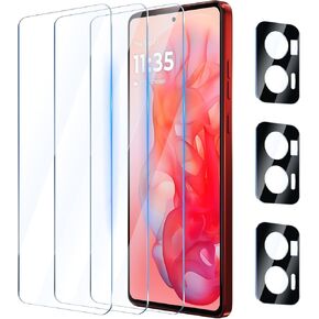 3 Pack Screen Protector for Motorola Moto G Stylus 5G 2024 6.7 inch with 3 Pack Camera Lens Protector, Tempered Glass Film Anti Scratch, 9H Hardness, HD Clear, Case Friendly